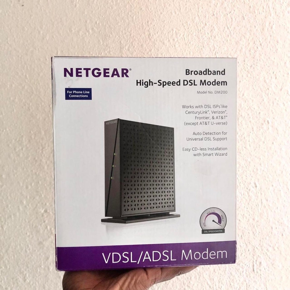 Netgear Broadband High Speed DSL Modem VDSL/ADSL DM200-100NAS NEW Open Box